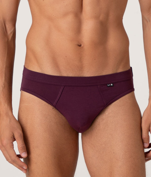 Lovable Casual Stretch Cotton Briefs, Burgundy