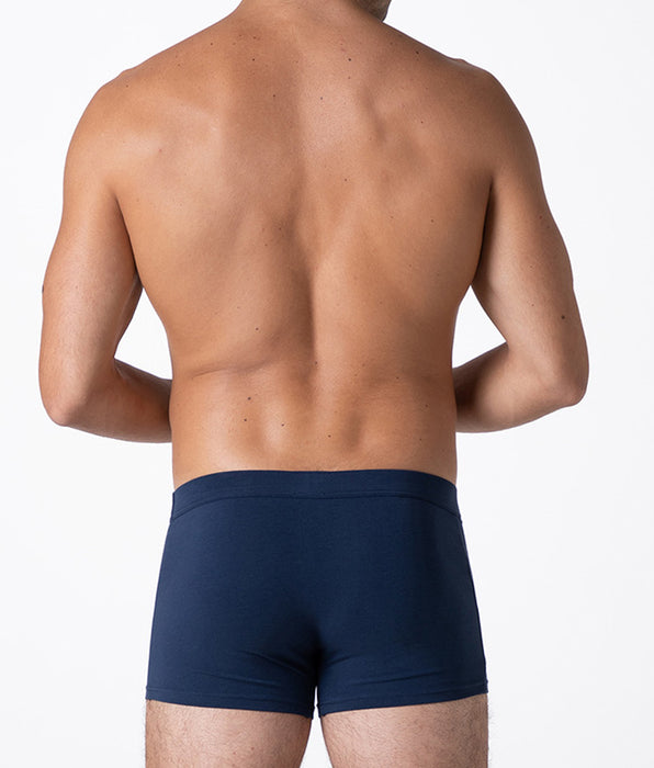 Lovable Casual Stretch Cotton Boxer Shorts, Navy Blue