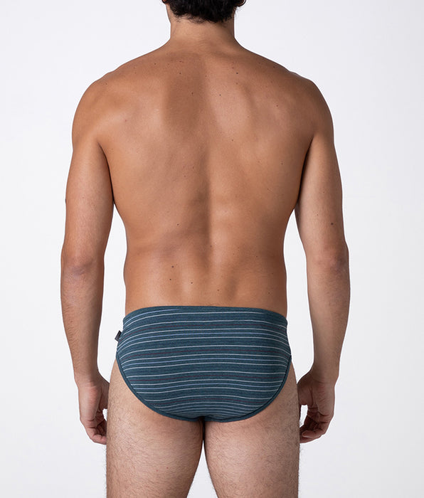 Lovable Rephined Cotton Modal Briefs, green stripes