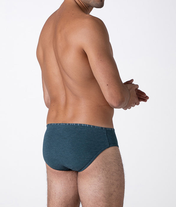 Lovable Rephined Cotton Modal Briefs, green melange