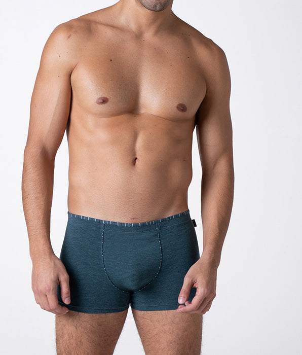 Lovable Rephined Cotton Modal Boxer Shorts, green melange