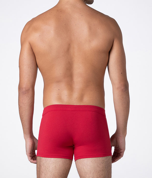 Lovable Solid Red Xmas boxer shorts, red check profile