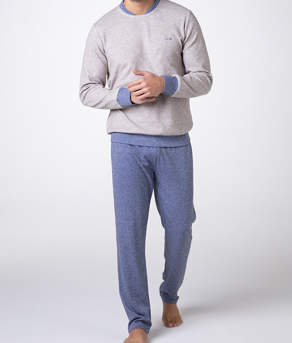 Lovable Pigiama Lungo Girocollo Warm Fabric, beige melange