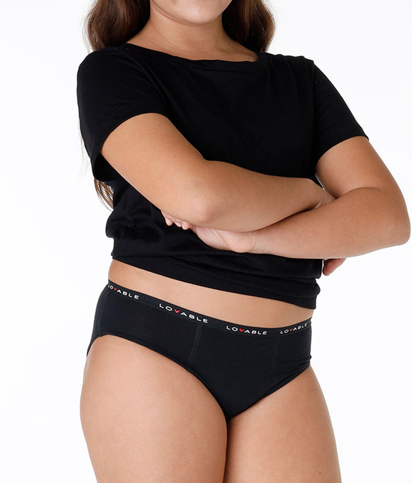 Lovable MY FIRST PERIOD PANTIES Teenage Period Briefs, medium flow  - Black