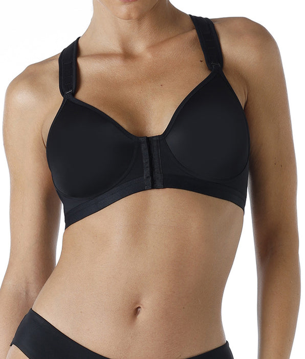 Lovable Active Comfort sports bra with high-impact front closure, black