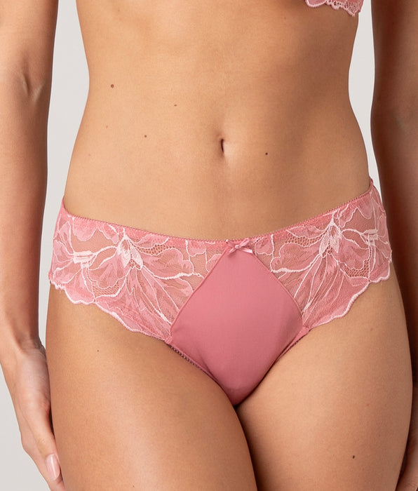 Lovable Floreal Lace midi briefs in lace and microfiber, peach pink