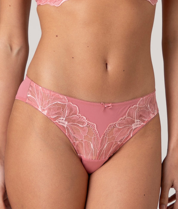 Lovable Floreal Lace midi Brazilian briefs in lace and microfiber, peach pink