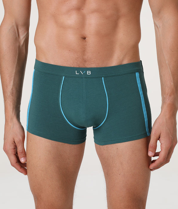 Lovable Sporty Stretch Cotton boxer shorts, Mediterranean green and turquoise