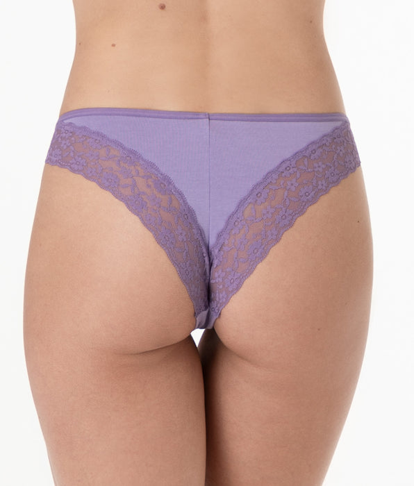 Lovable Brazilian Table Panties in cotton and lace, violet