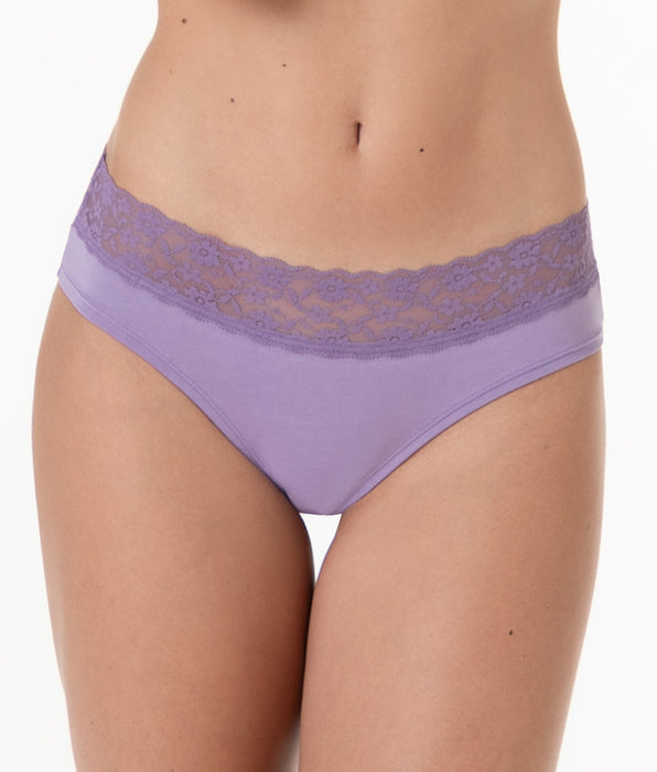Lovable Midi Table Panties briefs in cotton and lace, violet