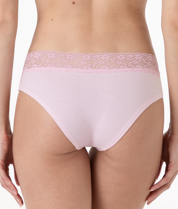 Lovable Midi Table Panties briefs in cotton and lace, candy pink