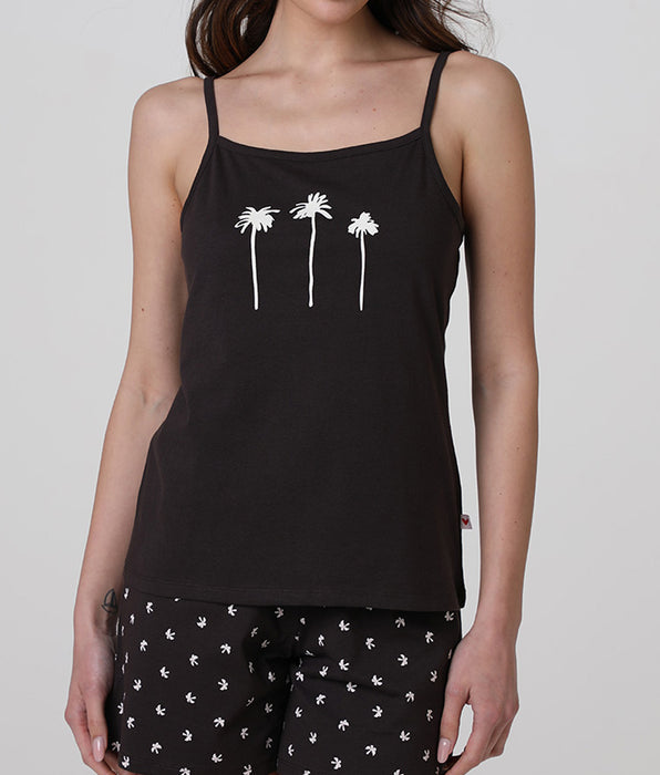 Lovable Jersey top and shorts, dark brown
