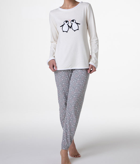 Lovable Long Interlock Pajamas, pearly ivory