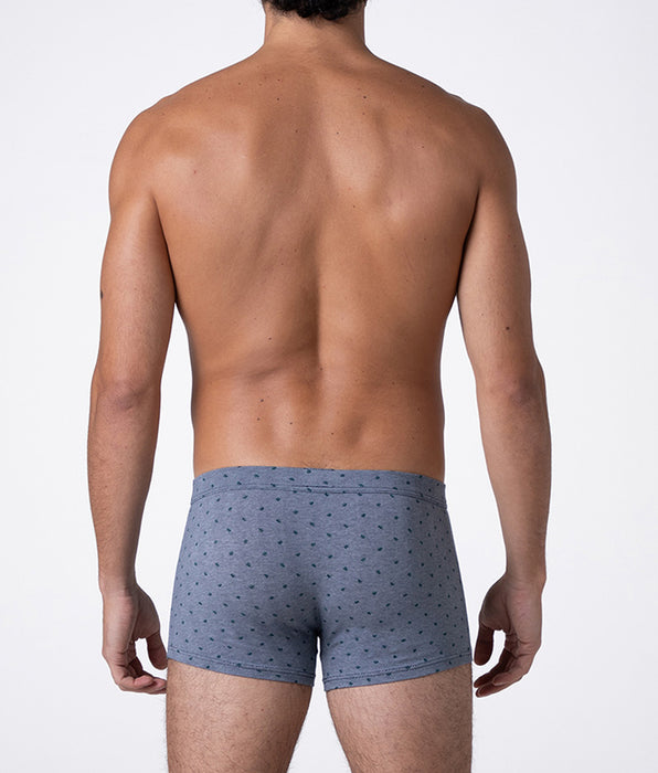 Lovable Classic Cotton Modal Boxer Shorts, blue with tree print