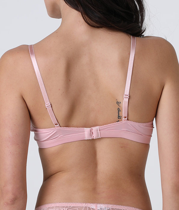 Lovable Flowery Lace Wireless Bra in vintage pink lace