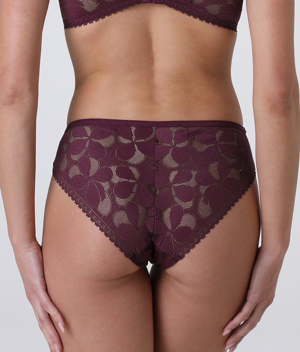 Lovable Art Flower Lace briefs, burgundy
