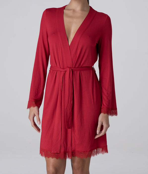 Lovable Elegant Modal Dressing Gown, red