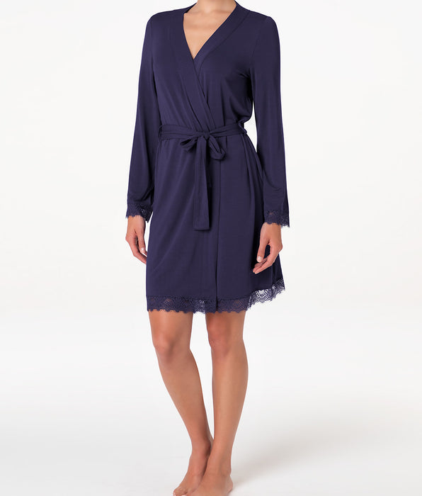 Lovable Elegant Modal long-sleeved dressing gown, midnight blue