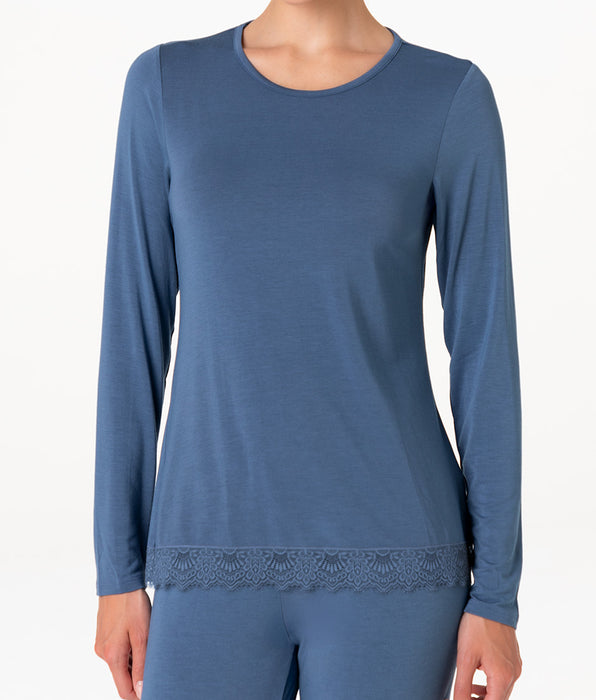 Lovable Elegant Modal Long Pajamas, powder blue