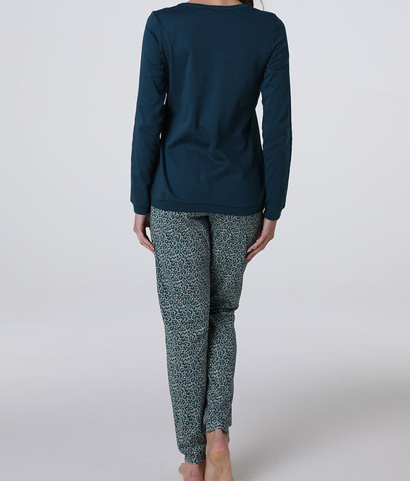 Lovable Long Interlock Pajamas, Teal