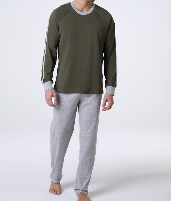 Lovable Long Jersey Pajamas, Olive Green
