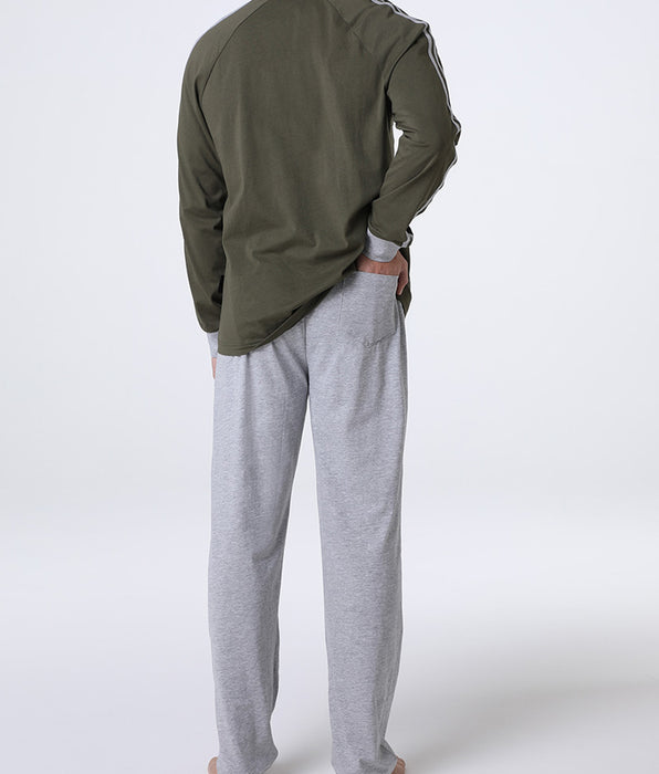 Lovable Long Jersey Pajamas, Olive Green
