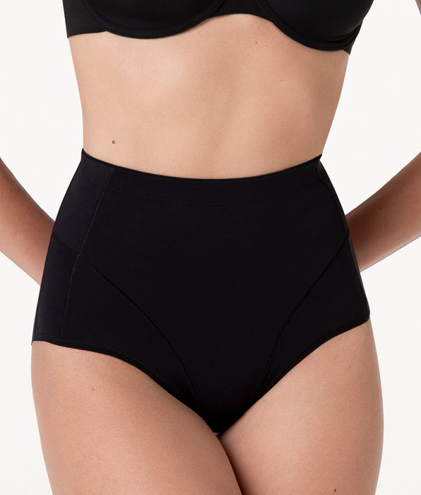 Lovable Sculpt Shaping Mid Waist Shaping Brief in Microfiber, Black