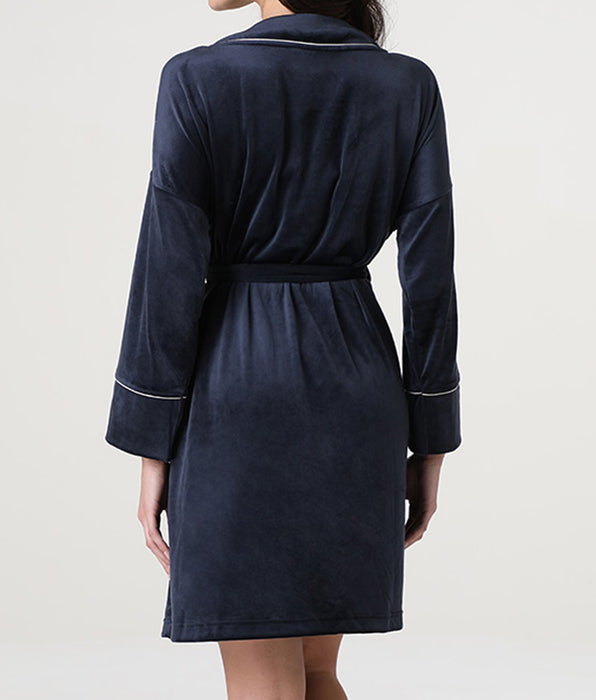 Lovable Chenille dressing gown, midnight blue