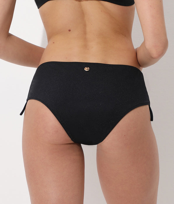 Lovable High-Waist Bikini Bottom with Drawstring Expert Shiny Micro, black