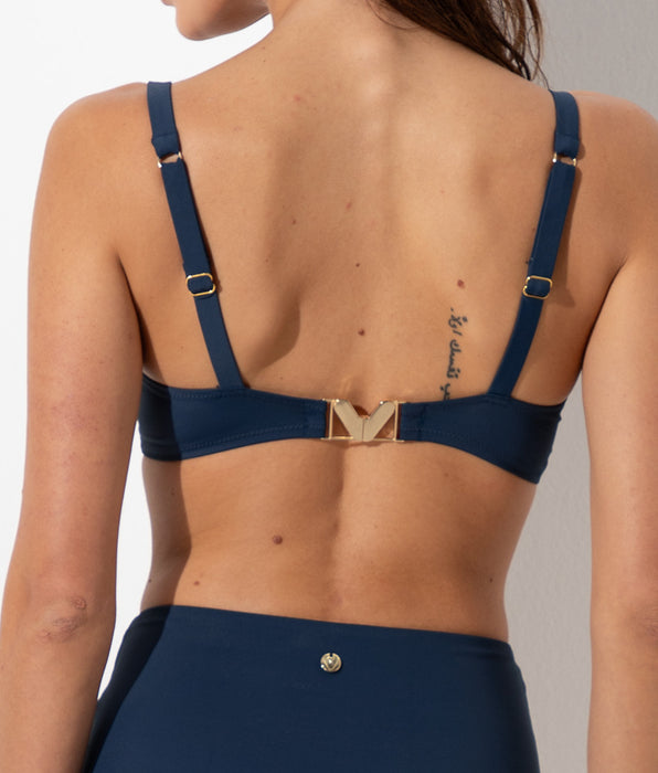 Lovable Underwired Triangle Bikini Top Rephined Shaping Micro, navy blue