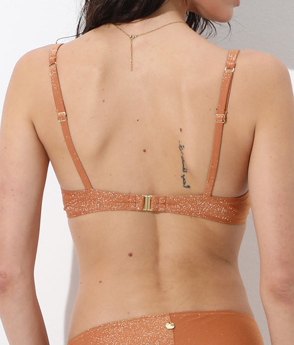 Lovable Underwired Bikini Top with Invisible Cup Plain Lurex, copper