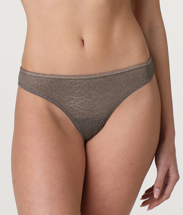 Lovable Animalier Mesh Brazilian briefs in tulle, mink