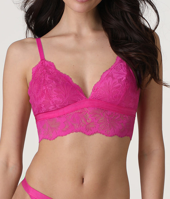 Lovable Petal Lace Wireless Triangle Bra in fuchsia lace