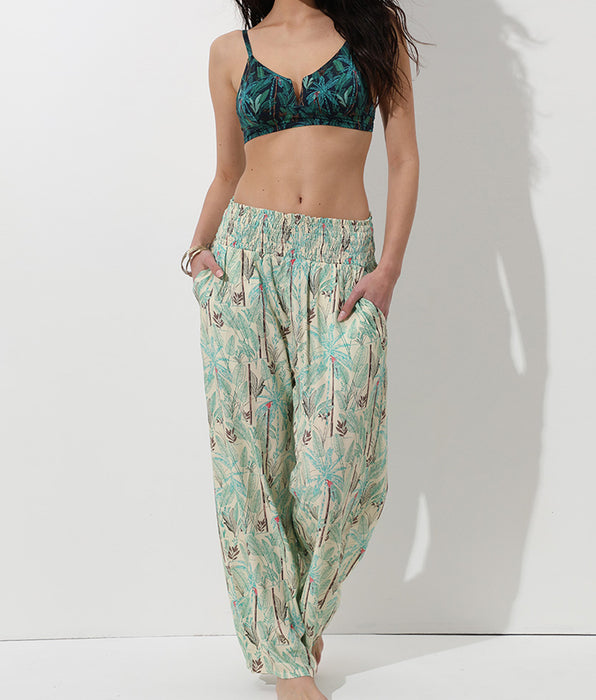 Lovable Viscose Trousers, Tropical Print