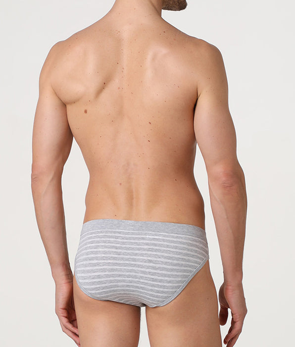 Lovable Jacquard Cotton Modal Briefs, gray melange stripes