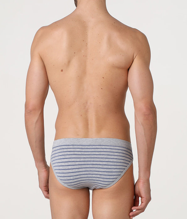 Lovable Jacquard Cotton Modal briefs, heather gray and air force blue