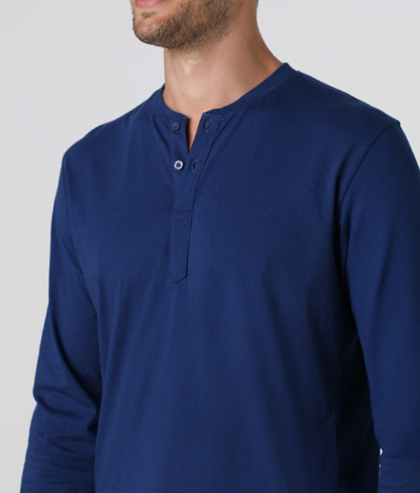 Lovable Serafino Long Jersey Pajamas, midnight blue