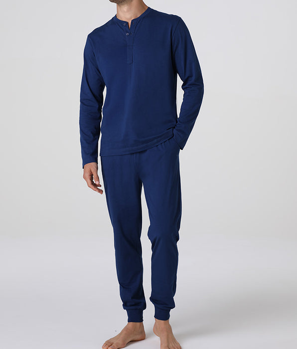 Lovable Serafino Long Jersey Pajamas, midnight blue