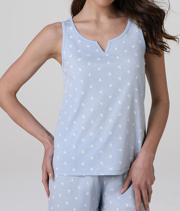 Lovable Sleeveless Short Jersey Pyjamas, Light Blue
