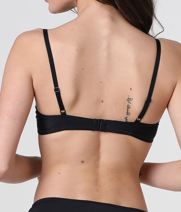 Lovable Underwired Balconette Bra Floral Embroidery in Tulle, black