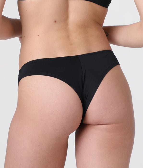Lovable Brazilian Briefs Floral Embroidery in Microfibre and Embroidered Tulle, black