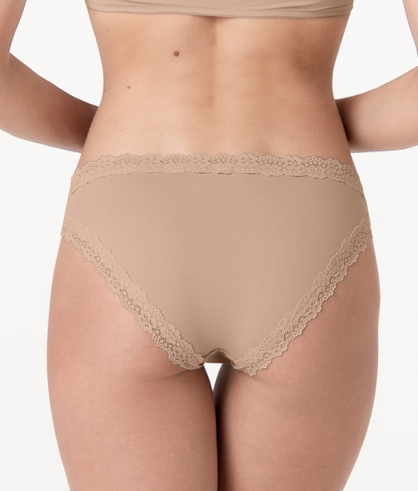 Lovable Lacy Micro Brief in Microfiber with Lace, nude