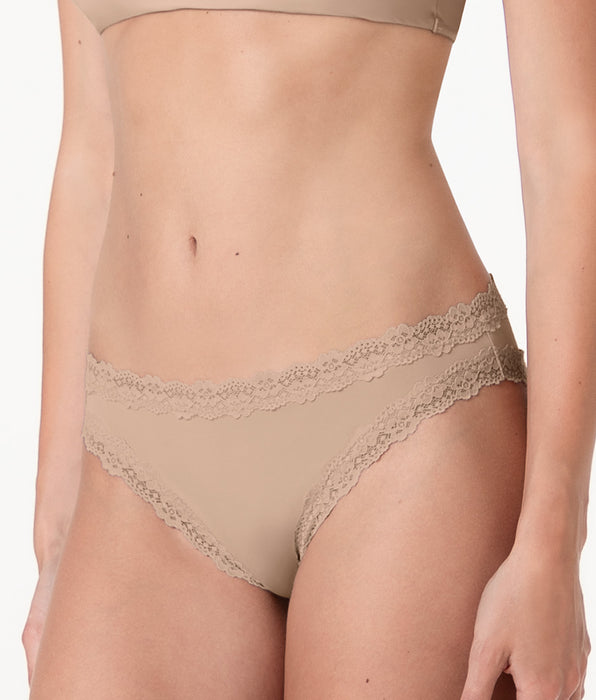 Lovable Lacy Micro Brief in Microfiber with Lace, nude