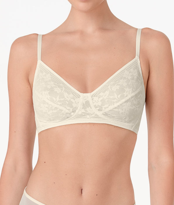 Lovable Blossom Lace Non-Wired Triangle Bra in Ivory