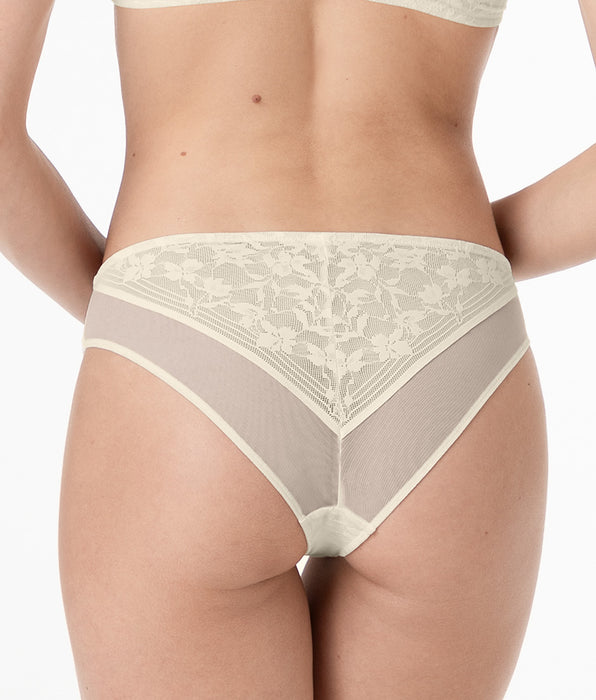 Lovable Blossom Lace Brazilian briefs in lace, ivory
