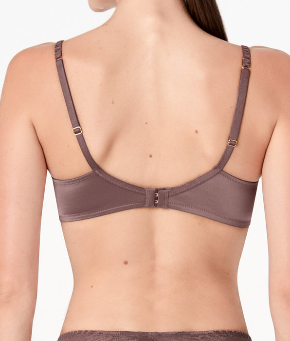 Lovable Blowball Lacy Micro underwired bra in microfiber and lace, hazelnut