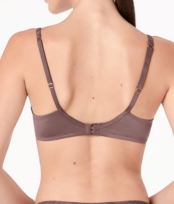 Lovable Blowball Lacy Micro underwired bra in microfiber, hazelnut