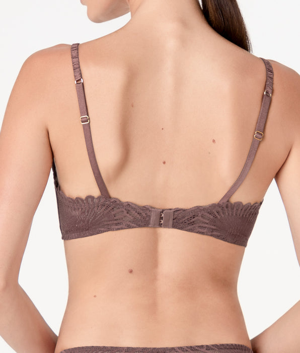 Lovable Blowball Lacy Micro Lace Triangle Bra, Hazelnut