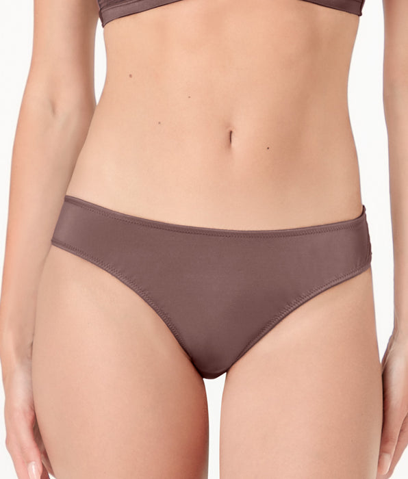 Lovable Blowball Lacy Micro Brazilian briefs in microfiber and lace, hazelnut