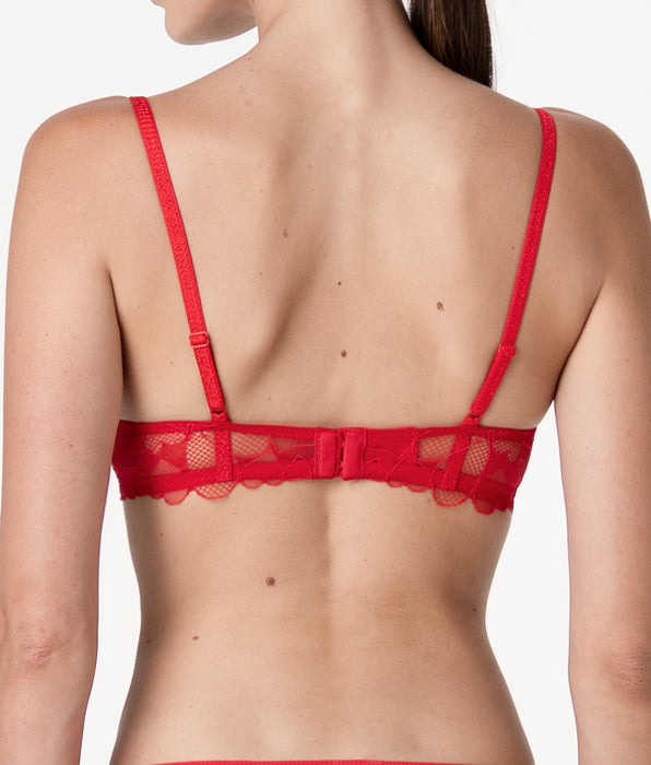 Lovable Reggiseno con Ferretto Push-Up Romance Hearts in tulle, rosso cuori